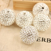 Soft Tao series pure handmade to make color drill ball double hole through hole straight hole Ornament Accessories Pure White