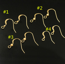 American 14K gold gold gold bead sanded beads spring ear hook female DIY earrings earring accessories