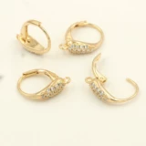 Медные серьги, клипсы, аксессуар, микроинкрустация, DIY