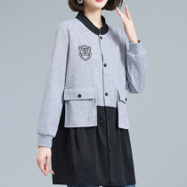 Sweaters Long-style jacket big code Womens clothes 2022 New spring autumn middle-aged Mom loose blouses thin wind clothes