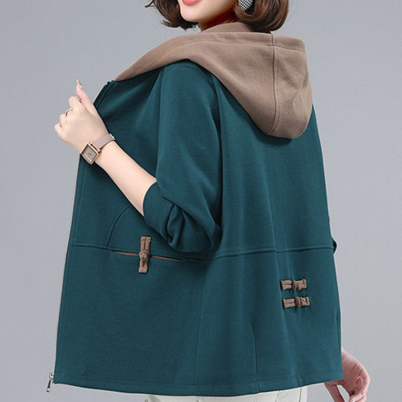 Mother Sweater Jacket Big Size Loose Fashion Foreign Pie Noble Middle Aged Woman Clothes Middle-aged Spring Autumn Season Designer Blouse