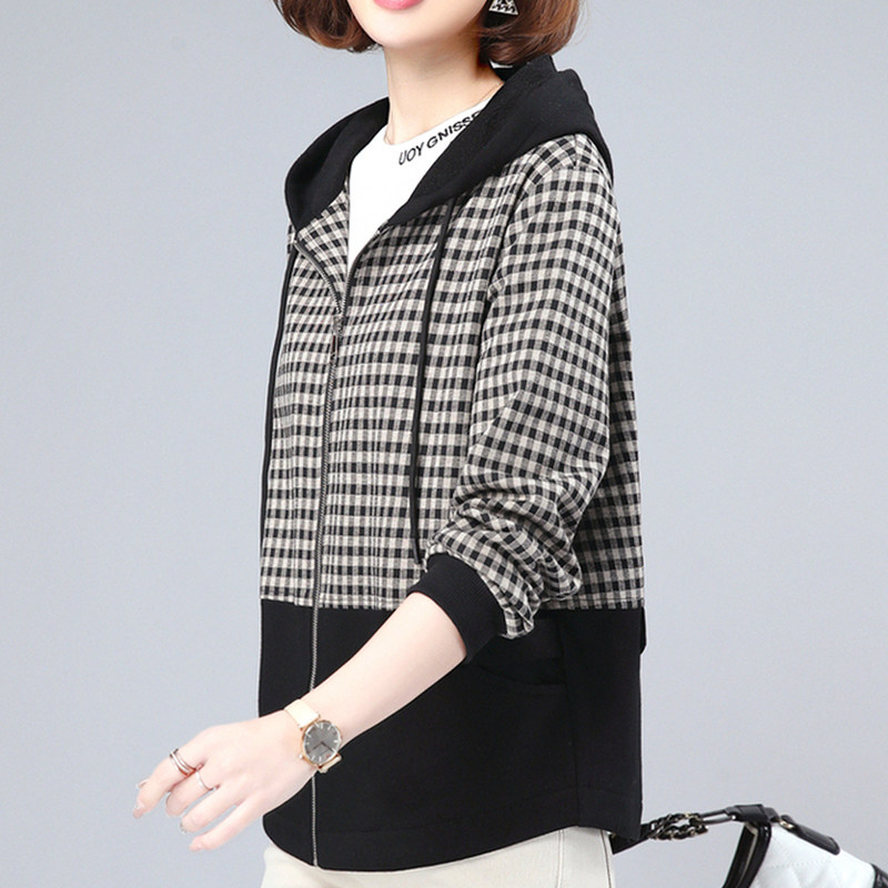 A women's clothing blouses 2021 Spring and autumn in the middle of a long new size, a middle-aged mother of a large size and a thin jacket.