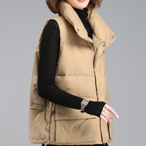 Down cotton padded vest 2021 new womens white duck down sleeveless jacket waistcoat waistcoat