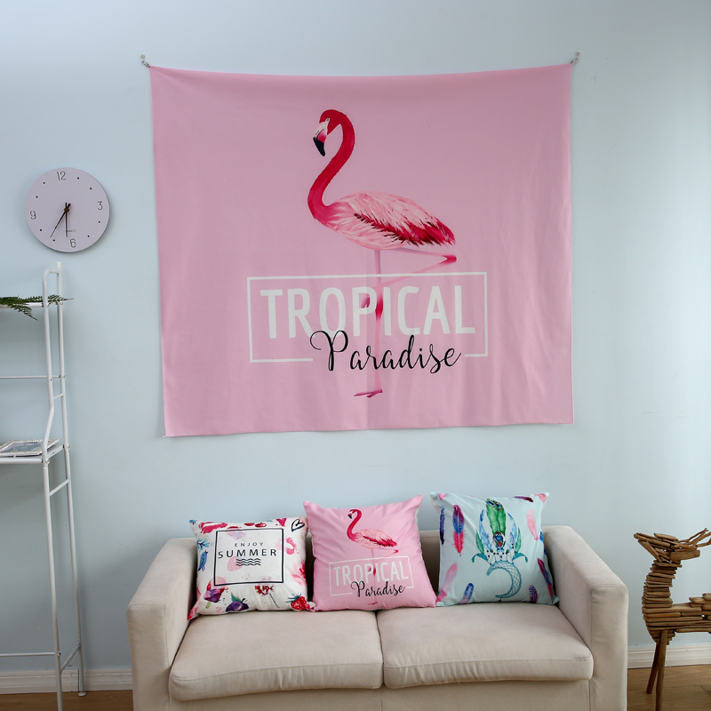 Hangcloth tấm thảm nền treo tường phong cách Bắc Âu flamingo neo ảnh phòng ngủ vải đặt hàng thảm treo tường cute