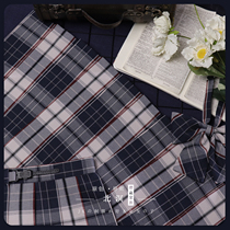 Sakura family (Hokumei) original jk navy big plaid skirt uniform high-waist pleated short skirt spring new woman