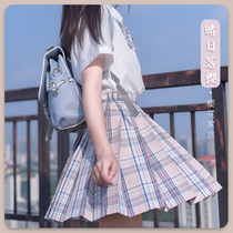 Cherry Blossom Family 10th Anniversary 98 Yuan Original (Sunny Sakura) jk plaid skirt skirt pleated skirt high waist women