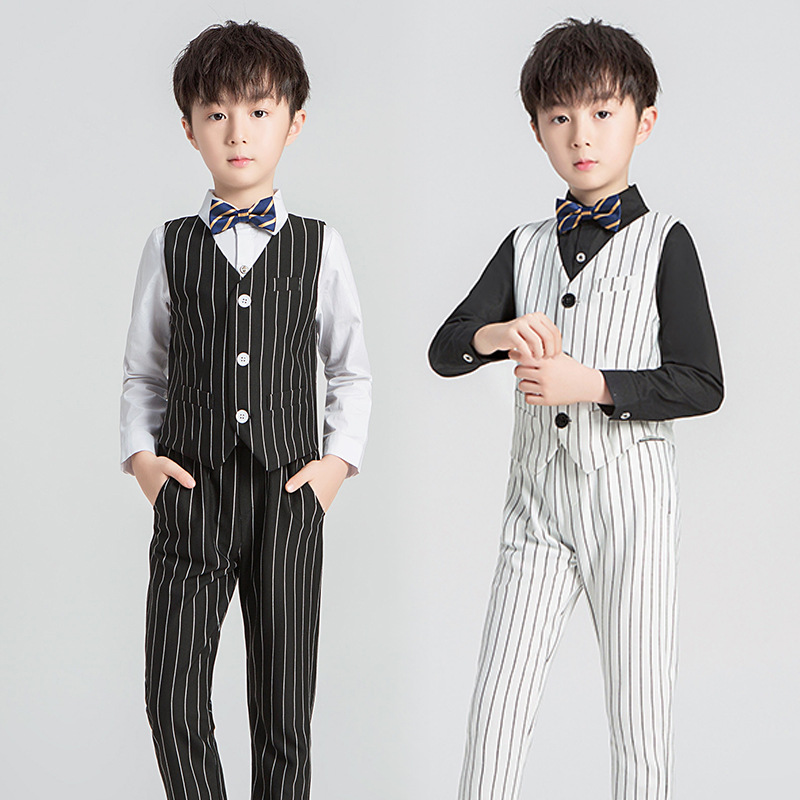 Boys dress spring children's suit vest suit British style boy suit casual piano catwalk costumes