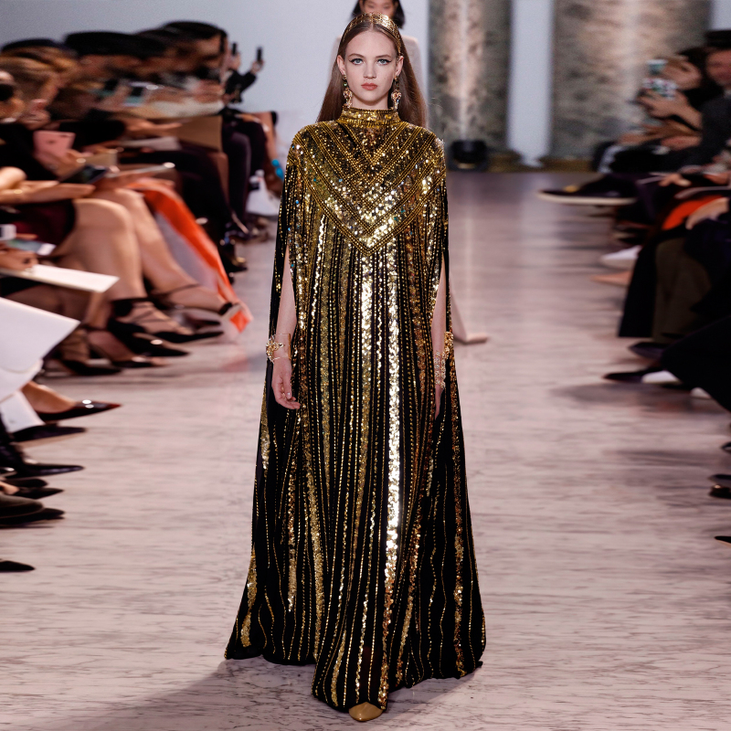 Heavy-Duty Sequin and Beaded Plus-Size Long Dress, Loose-Fitting Queen-Style Dress, 2026 Summer New Model
