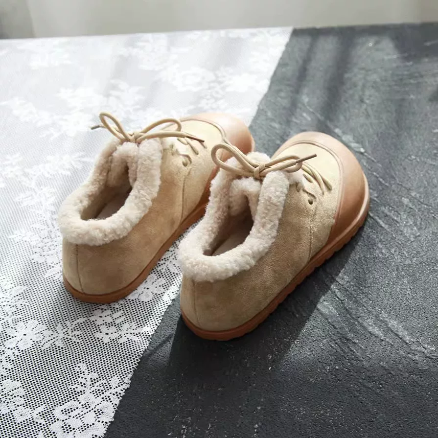 Теплые утепленные кожаные ботинки для женщин осень-зима с бархатными Birkenstock новые стиль 2024 года, уродливая мягкая подошва, меховые ботинки с плоскими подошвами
