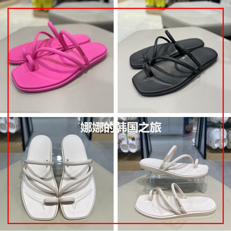 Korean Purchasing Agent for Genuine Crocs Women's Miami Flat Slippers for Outdoor Wear Casual Sandals 209862