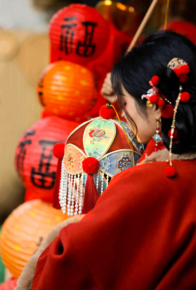 Фонарь 哈尼手工古风滚灯材料包diy国潮新中式传统绣球新年小竹编布灯笼