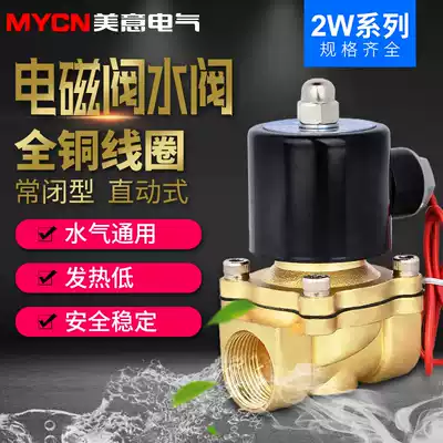 Solenoid valve 2W normally closed water valve all copper coil AC220VDC24V valve 3 minutes 4 minutes 6 minutes 1 inch