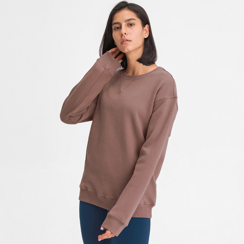 lulu same guard pants thick cotton T woman gush autumn winter display slim fit gym running casual loose 100 lap yoga blouse