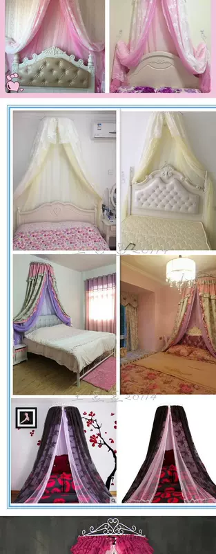 Giường lớp vỏ phong cách màu hồng tím công chúa màu đỏ đám cưới tòa án Hàn Quốc lưới mở cửa hạ cánh gạc lớp áo ngủ phong cách châu Âu - Bed Skirts & Valances vải rèm ngủ