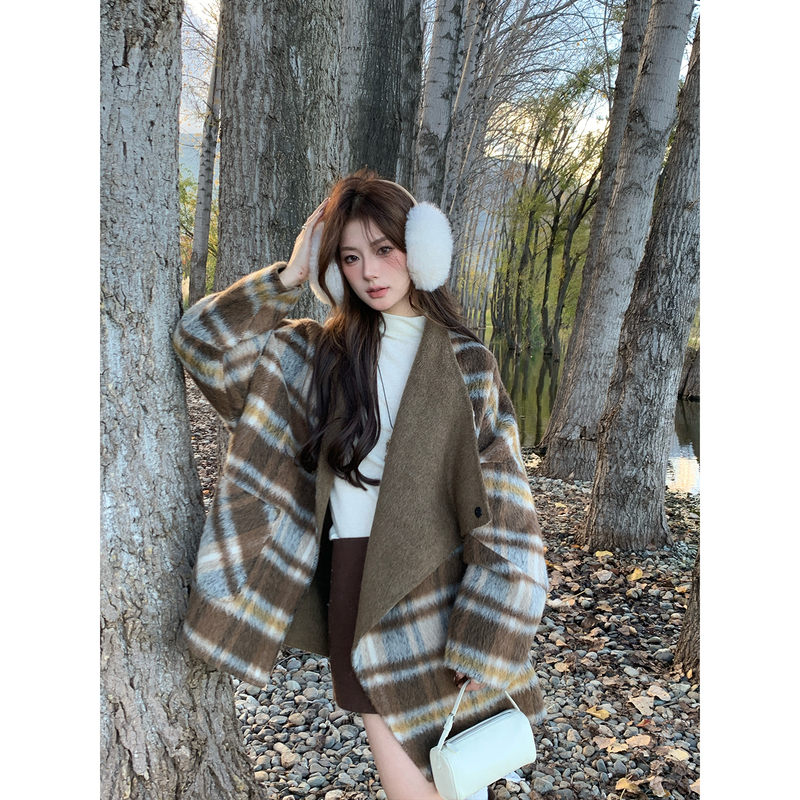 【Comfortable Style】Rare Zz Fashionable Scarf Shawl High-End Wool Alpaca Double-Sided Reversible Coat