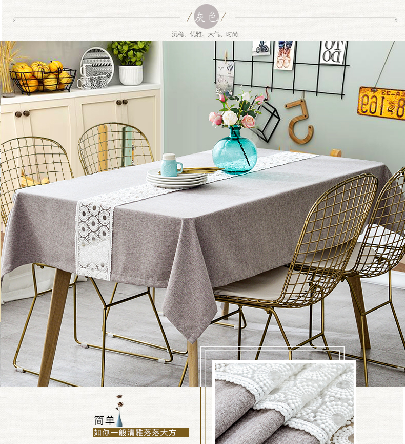 Khăn trải bàn đơn giản hiện đại vải cotton phòng khách nhà in hình chữ nhật bàn cà phê khăn khăn trải bàn ren bảng vải - Khăn trải bàn khăn trải bàn đẹp