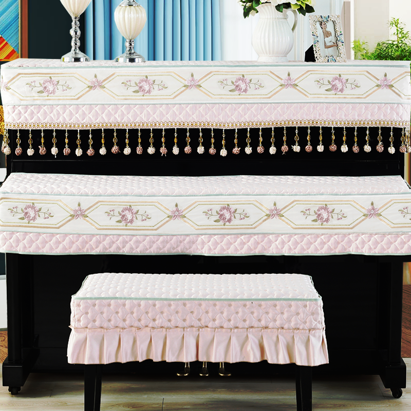 Chenille European-style piano cover fabric thickened velvet piano dust cover half cover luxury single piano bench cover double