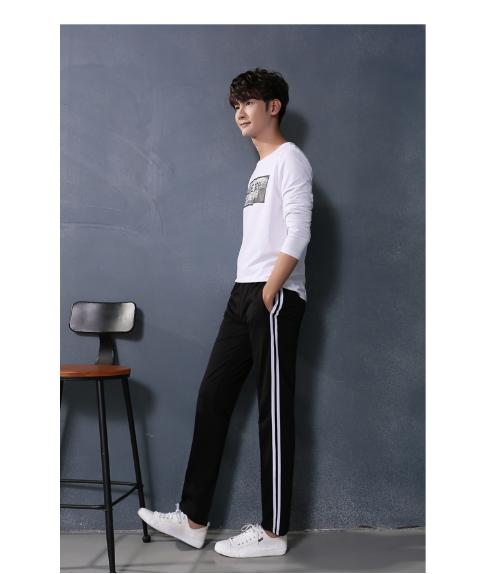 Mùa xuân và mùa hè hai thanh đồng phục học sinh quần hai thanh kích thước lớn quần thể thao nam và nữ quần học sinh quần thẳng học - Quần thể thao quần thể dục nam