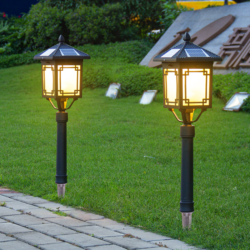 New Chinese Solar Lamp Outdoor Yard Lamp Led Waterproof Meadow Buried With Garden Villa Grass Terrace Lamp