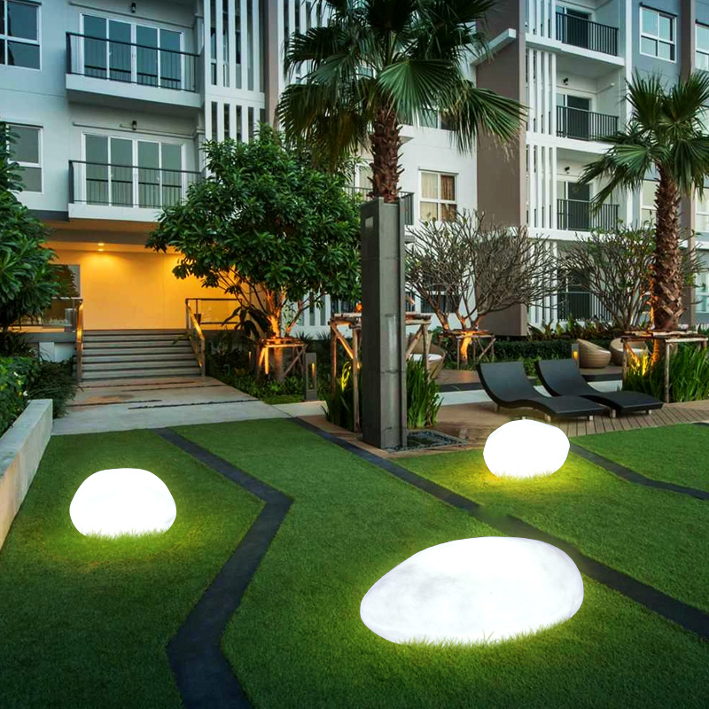 Solar outdoor imitation stone pebble luminous lamp lawn lawn lamp landscape garden lamp rockery fake stone lamp