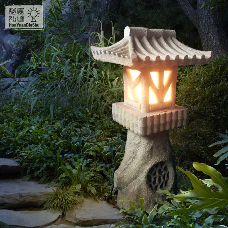 Garden villa lights Pastoral imitation stone outdoor lights Lawn lights Garden lights Garden audio background music speakers