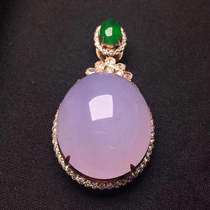 Source Yuxing natural emerald A goods jade quality fine luxurious inlaid with high ice purple egg noodles pendant