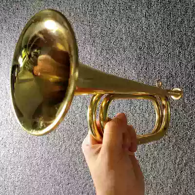 Old goods 68 years small bugle army fan collection to serve the people Charge number pure copper assembly number 32cm
