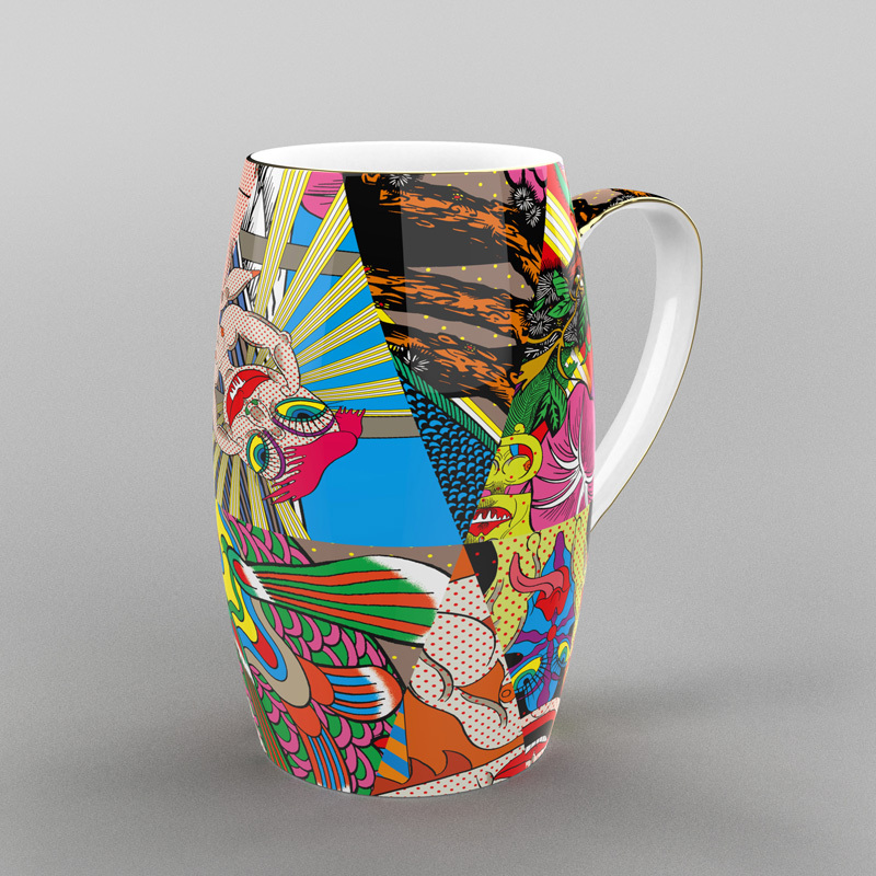 No Lazy Art X Tian Famous Web Exclusive Co-Branded Bone China Mug