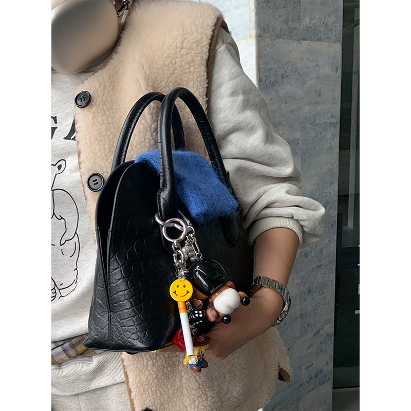 Sixi Handmade·【Hugo's Brackets】Cowhide Stone Pattern Shell Bag Commuter Tote Crossbody Bag S34