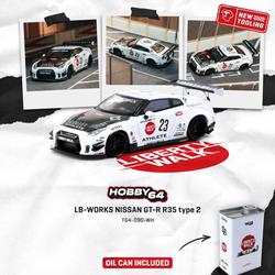 Tw 1:64 Nissan Nissan Gt-R R35 Type 2 White with Fuel Tank Alloy Car Model