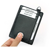 rfid mens leather leather card cover anti-theft brush ultra-thin high-grade multi-function multi-card small card bag one piece