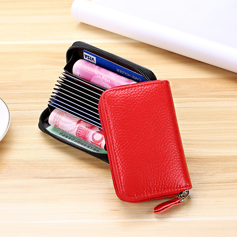 Card Bag Genuine Leather New Head Layer Cow Leather Small Zero Money Organ Sleeve Multifunction Portable Document Fashion Card Holder