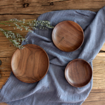 Whole wood walnut wood tray round plate fruit heart plate wooden tray gourmet dried fruit photography photo props
