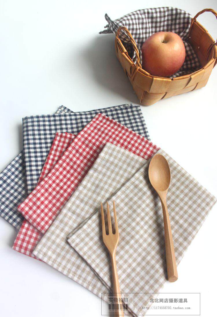 Plaid Dining Mat Gourmet Food Food Napkins Photography Background Bussy Meals Baking Meals Cloth Photo Props Plaid Tablecloths Table Cloth
