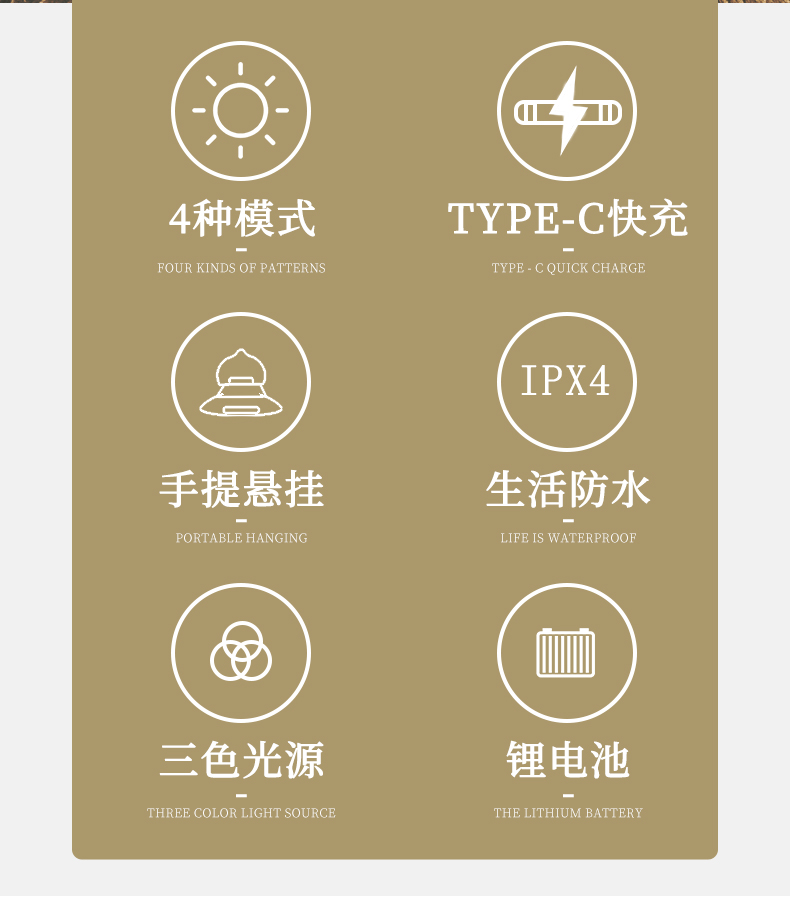 沃尔森 户外复古照明露营灯 图3