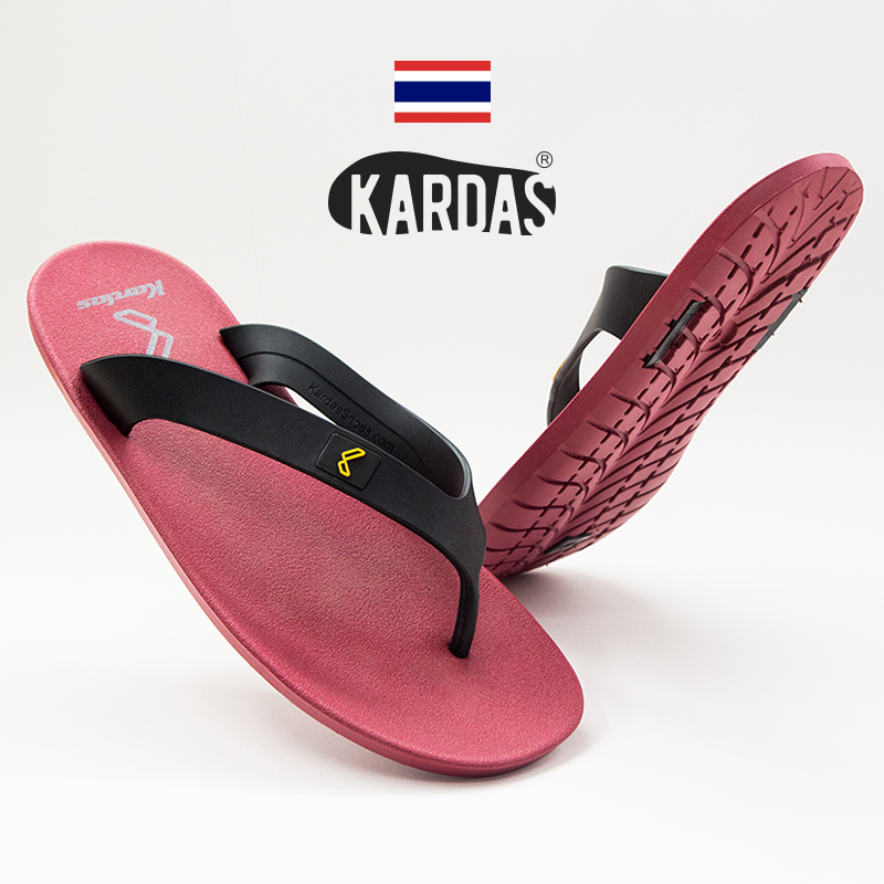 Thailand imports Kardas rubber flip-flops beach non-slip waterproof flip-flops couple sandals and slippers for men and women - Taobao