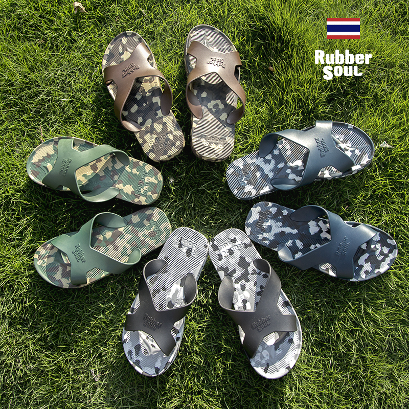 Summer sports outdoor wear thick flat bottom non-slip water wear-resistant rubber thick soft bottom imported from Thailand slipper for men and women