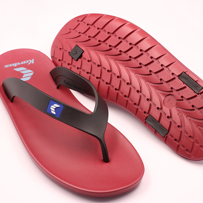 Thailand imports Kardas old smooth surface rubber men's and women's word sandals and slippers beach non-slip waterproof clip toes