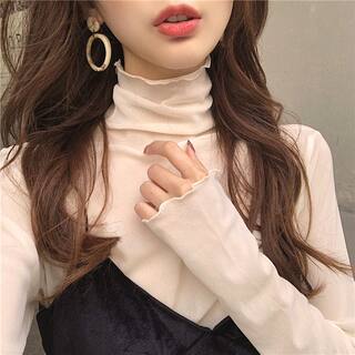 Spring 2023 new niche design high collar inner mesh top, fashionable age-reducing lace bottoming shirt for women