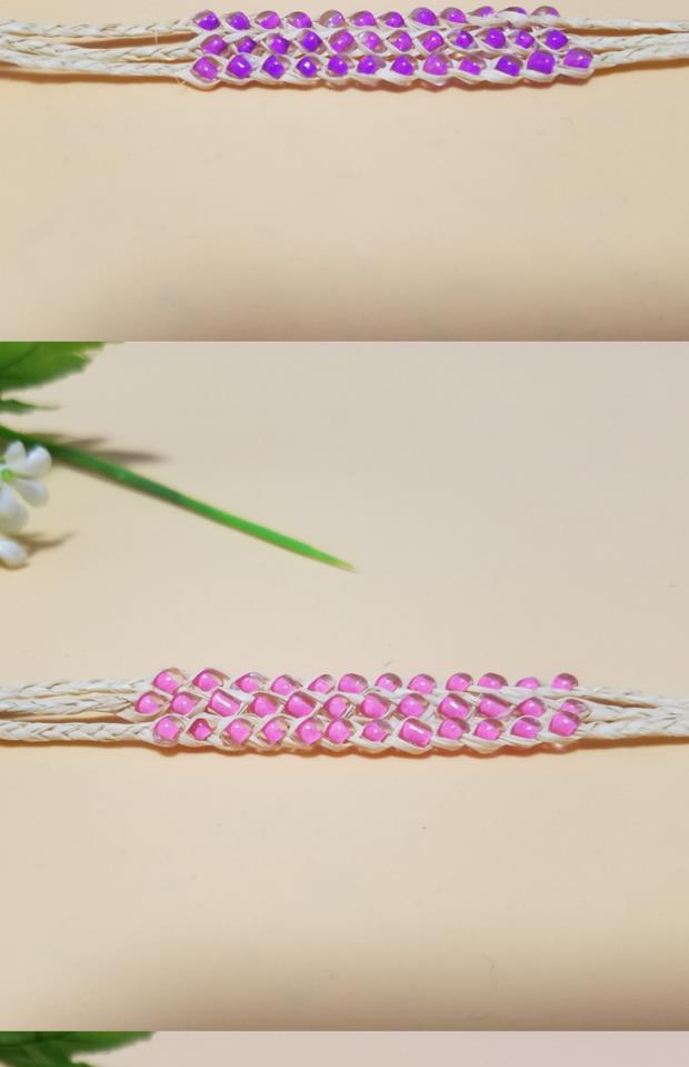 Điểm ngắm cảnh Hạt gạo Lafite Màu Ba hàng chúc cỏ Cỏ may mắn Vòng tay gió quốc gia Vòng chân - Vòng chân vòng chân phong cách tây âu