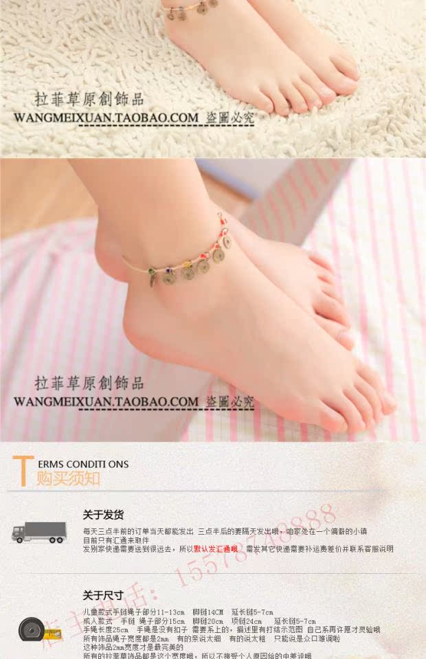 Danh lam thắng cảnh quốc gia Chúc cỏ tình yêu Cỏ may mắn Handmade Đồng tiền Cổ điển Vòng tay bằng đồng cổ vòng chân titin ko gỉ