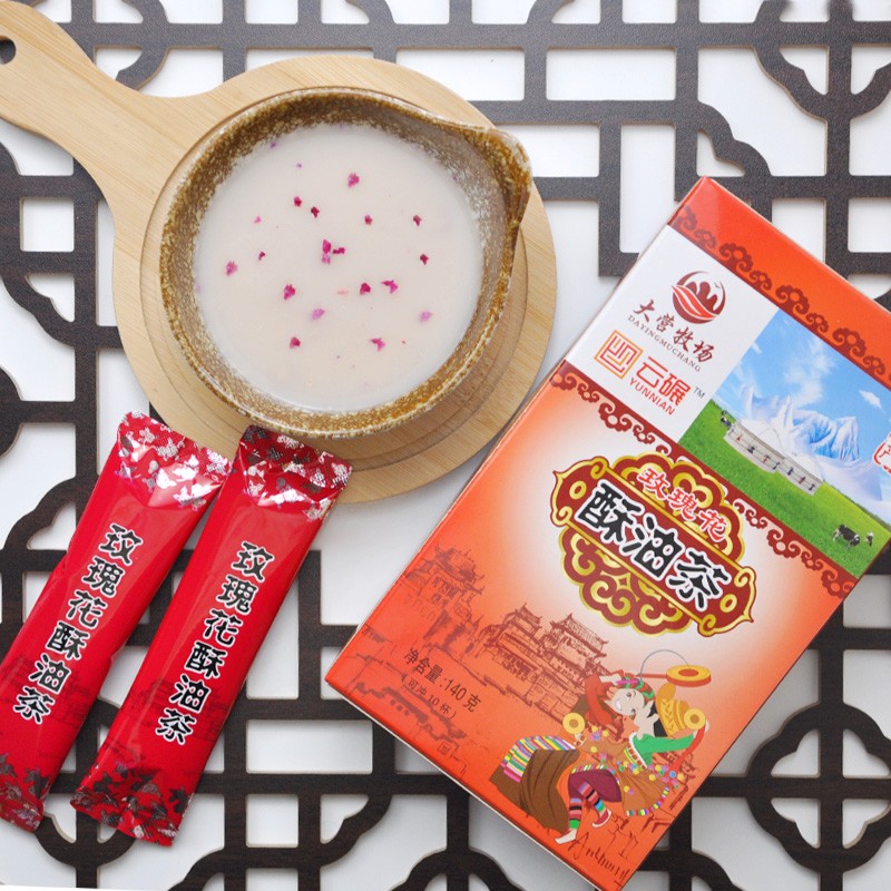Daying Ranch rose flowers butter tea highland barley milk tea sweet Yunnan Lijiang specialty bag small package instant