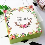 Квадратная подарочная коробка, со снежинками
