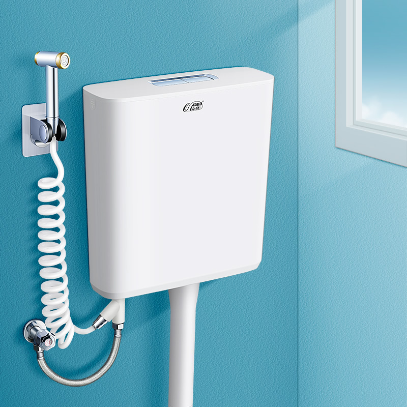 Oosa Toilet Flushing Tank Energy Saving Tank Make-up Room Flush Toilet Squat Toilet Wall-mounted Large Button