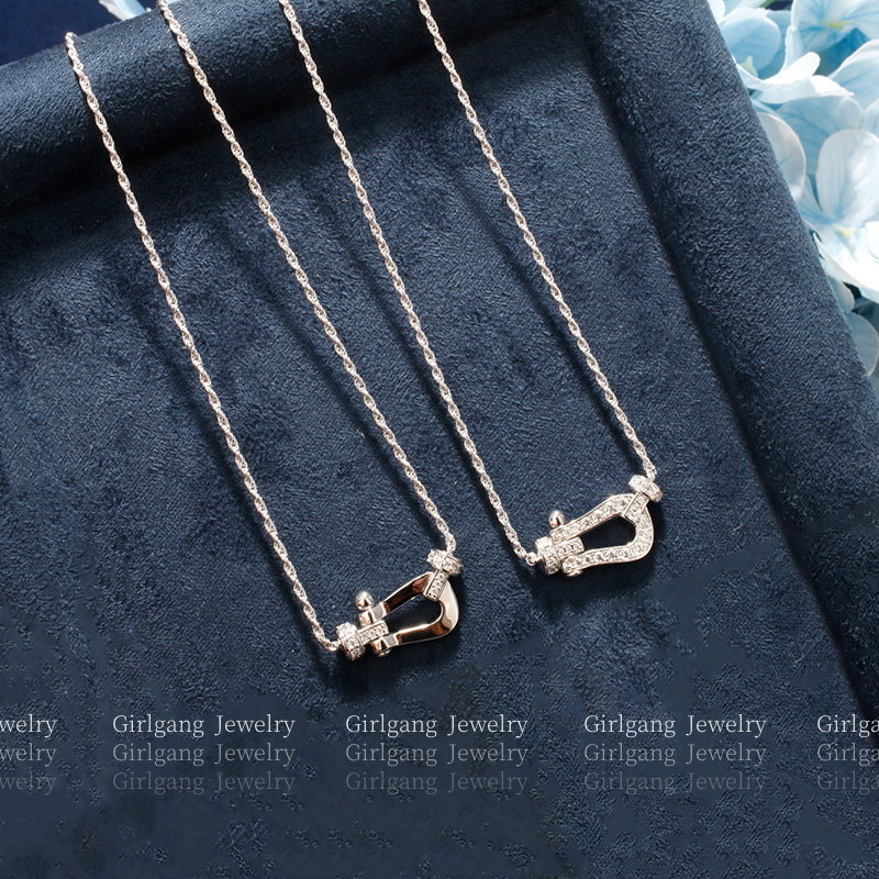 高級版馬蹄バックルネックレス女性アップグレードダイヤモンドU字型シリーズ厚いバージョンツイスト925シルバーメッキ18K鎖骨チェーンフラッシュ