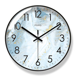 Yipula 8229 Marble Texture Clock Wall Clock Living Room Scandinavian Minimalist Silent Sweep Second Quartz Clock