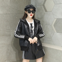 Real fur skin girl sheep skin leisure and baseball suit in early spring 2023 new hood fix slim coat