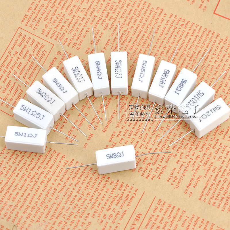 Horizontal cement resistance 5W ceramic resistance 1R-12R frequency divider with cement resistance high frequency porcelain hot sale