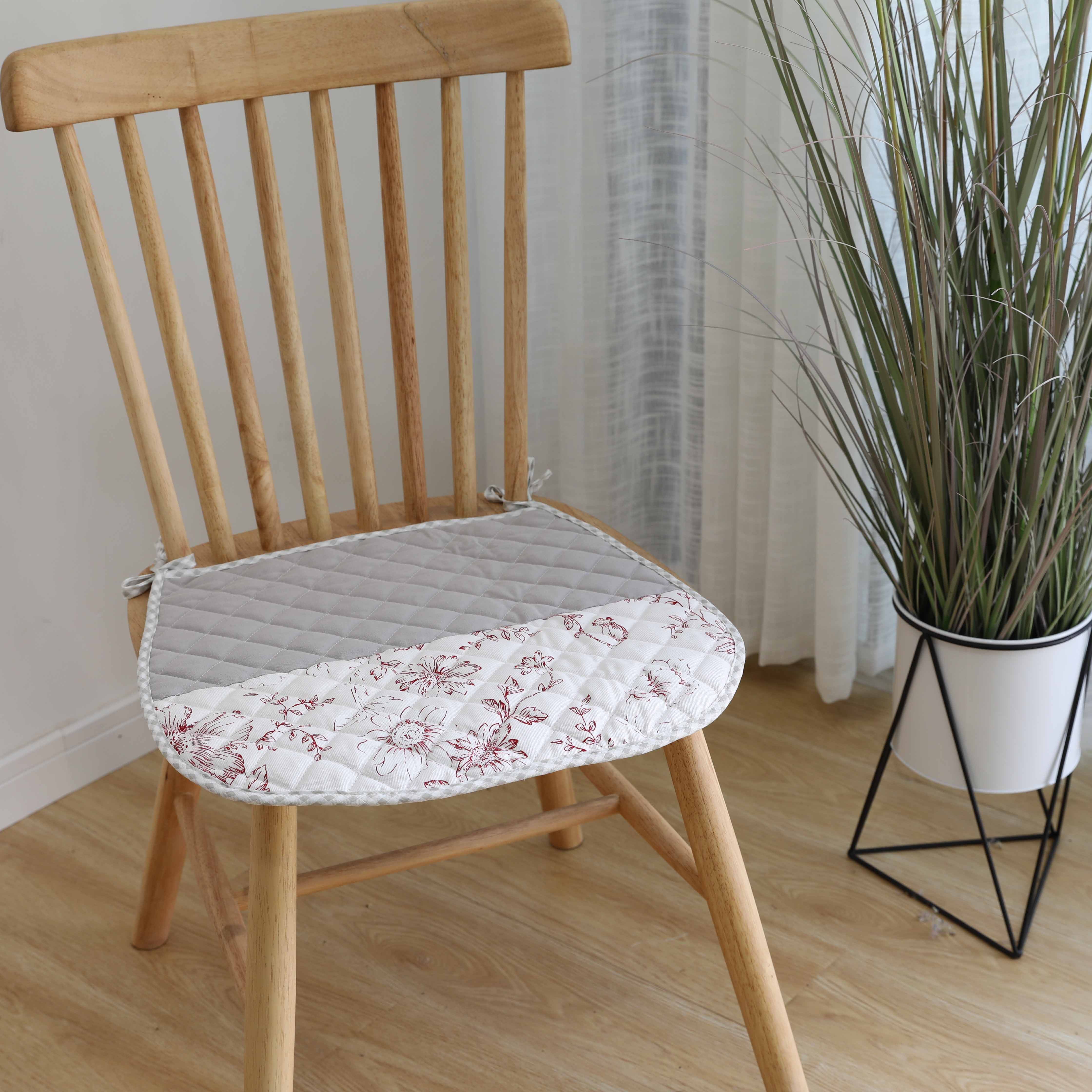 American pastoral canvas pure cotton horseshoe non-slip four seasons dining chair cushion chair cushion cushion stool buttock cushion