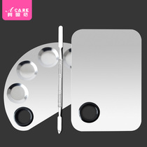 Makeup palette Makeup artist uses makeup to adjust liquid foundation to adjust lipstick beauty makeup palette Stainless steel with adjustment knife
